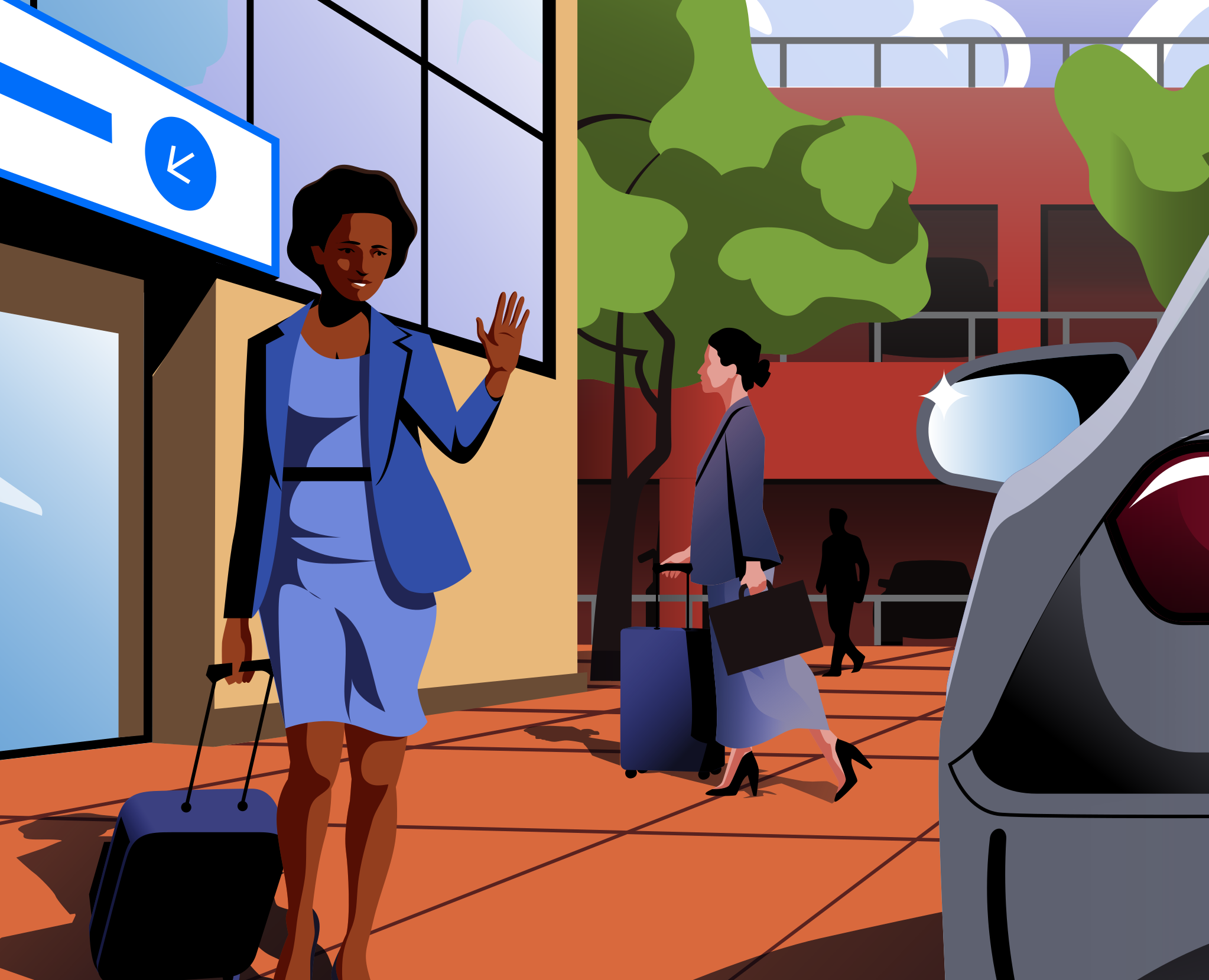 Airport transfer fare confirmation illustration