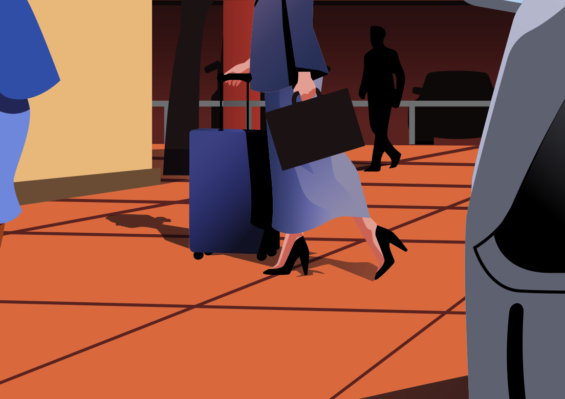 Rome airport shuttle travel story illustration