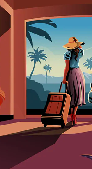 Rome airport transfer destination illustration