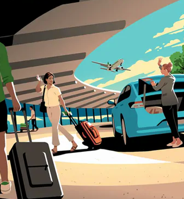 Rome airport transfer illustration