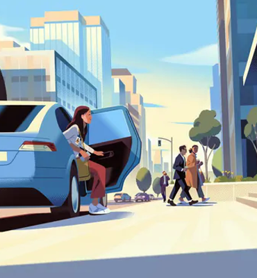 Private chauffeur service illustration