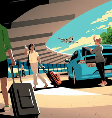 Airport transfer client story illustration